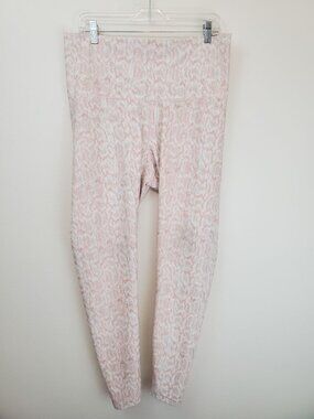 Old Navy Active PowerSoft High-Waisted Hidden-Pocket leggings pink & white
